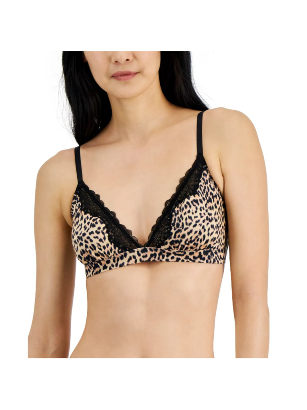 INC International Concepts Size Small Cheetah-Print Satin Bralette NWT